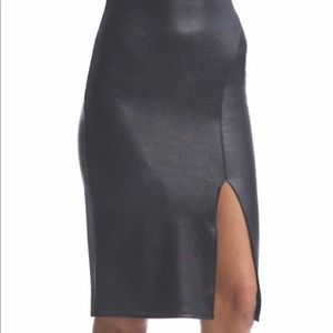 Commando faux Leather midi pencil skirt